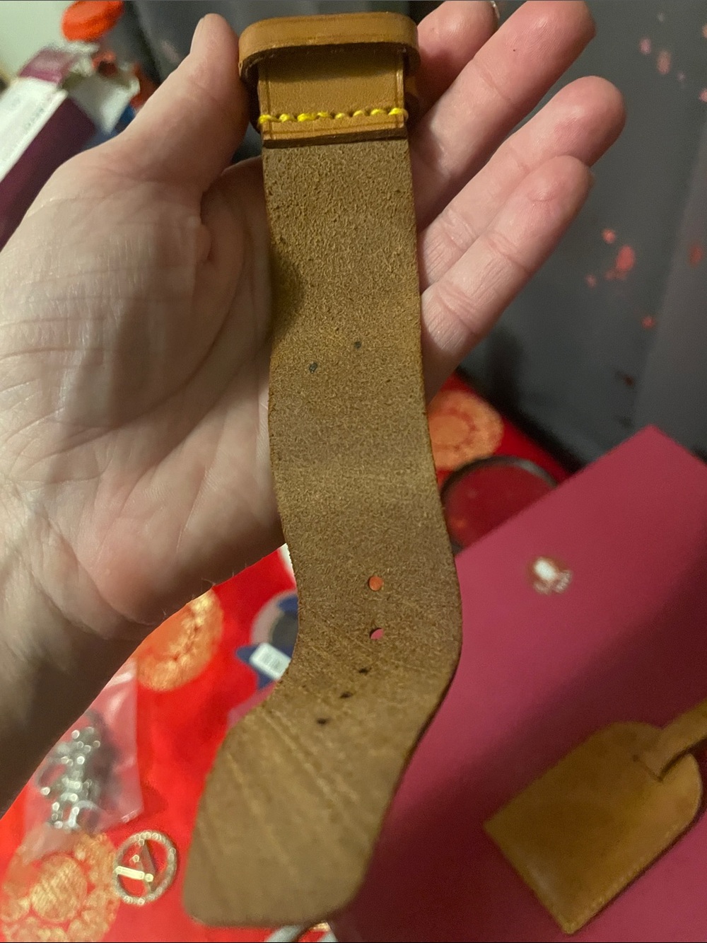 Louis Vuitton Tan Leather Luggage Tag and Strap - Picture 9 of 17